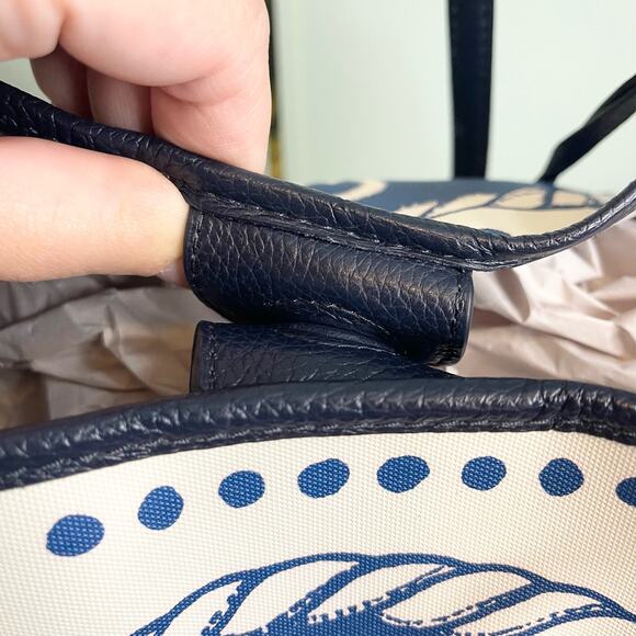 BRIGHTON UNDER THE SEA CANVAS SEAHORSE ANCHOR SCARF NAUTICAL TOTE - Picture 3 of 8